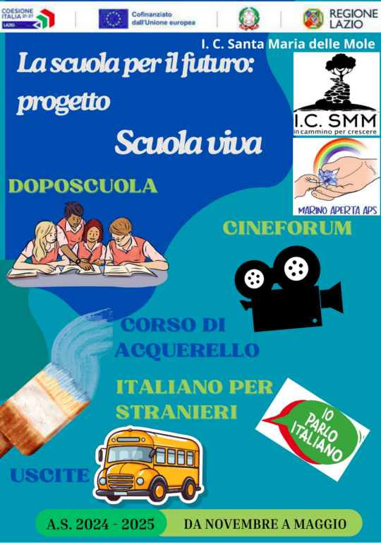 Progetto Scuola Viva: partite tutte le attività in una collaborazione IC S. Maria delle Mole e Marino Aperta APS